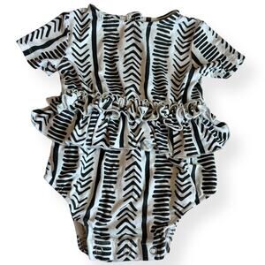 Kate Quinn Black & White Ruffle Romper